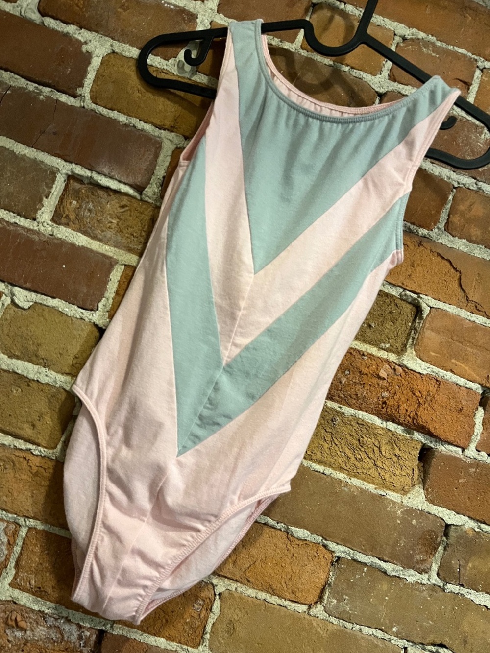 Vintage Figures Pink and Grey Chevron Bodysuit